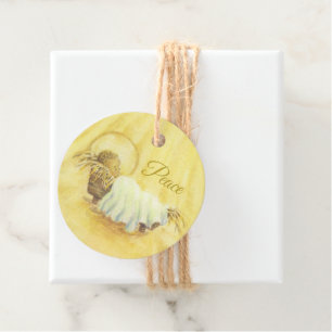 Christmas Gift Tags Jesus in Manger Peace