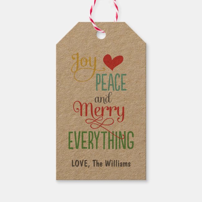 Christmas Gift Tags | Kraft Merry Everything