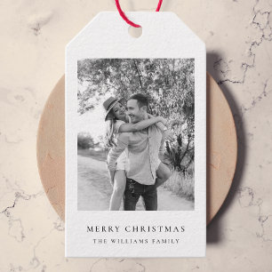 Christmas Gift Tags   Minimal Couple Holiday Photo