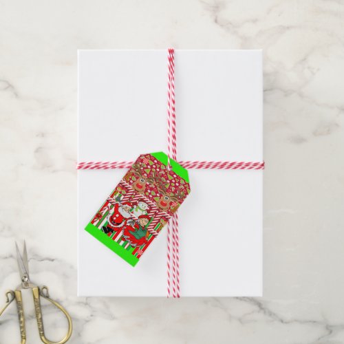 Christmas Gift Tags Mrs Claus Santa Snowman