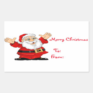 Christmas Gift Tags/Rectangle Stickers/Santa Rectangular Sticker
