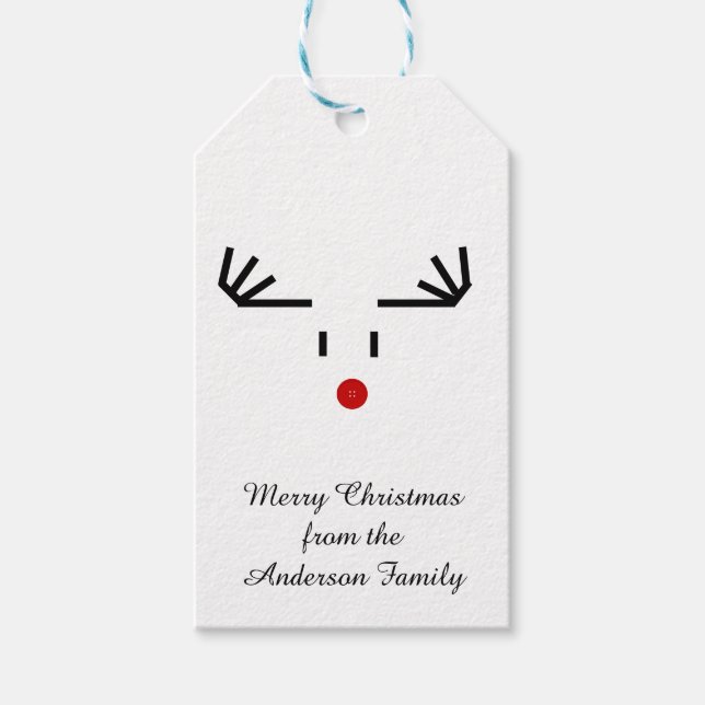 Christmas Gift Tags - Rudolph Red Nose (Front)
