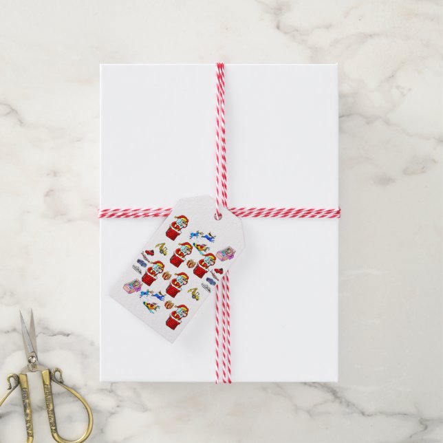 Christmas Gift Tags Santa Claus  (With Twine)