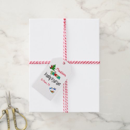 Christmas Gift Tags Santa Claus is Coming to Town