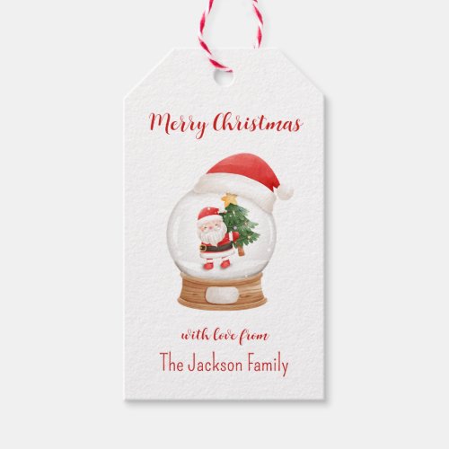 Christmas Gift Tags _ Santa Claus Snowglobe