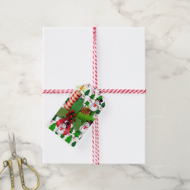 Christmas Gift Tags Snowman (With Twine)