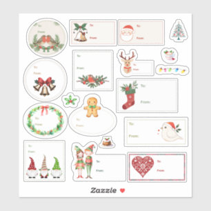 Christmas Gift Tags Variety Pack 18pc set Sticker
