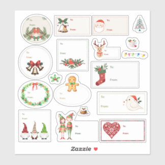 Christmas Gift Tags Variety Pack 18pc set Sticker