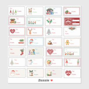 Christmas Gift Tags Variety Pack 28pc set Sticker