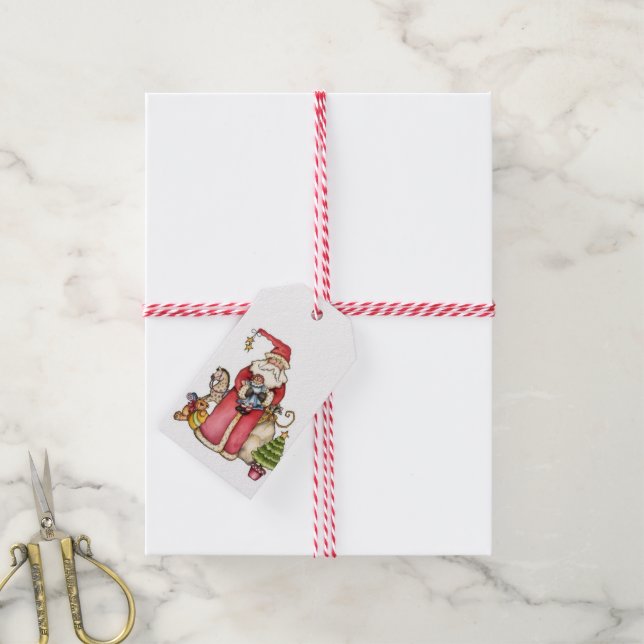 Christmas Gift Tags - Vintage Christmas (With Twine)