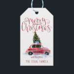 Christmas Gift Tags - Vintage Red Car<br><div class="desc">Add a finishing touch to your gift with custom printed gift tags. Holidays are best when gifts are floating around, be they large or small, super simple or super fancy, brand new or repurposed, hand crafted or found at the market. Love is the message, and affection and admiration; and a...</div>