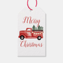 Christmas Gift Tags-Vintage Red Truck