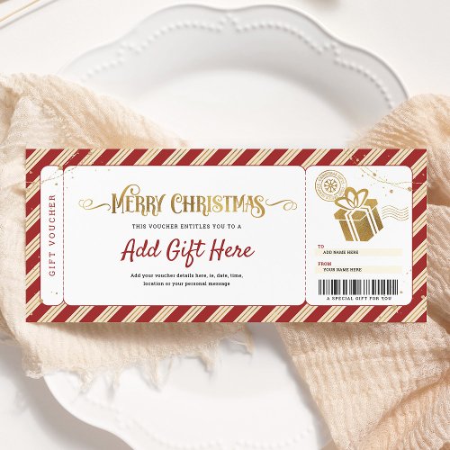 Christmas Gift Ticket Voucher Invitation