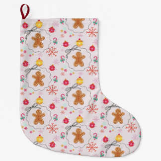 Christmas Gift  with Gingerbread Large Christmas Stocking