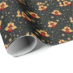 Christmas Gift Wrap - Angels &amp; Starry Snowflakes 