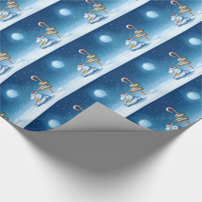 Christmas Gift Wrap/Christmas Polar Bear Wrapping Paper (Corner)