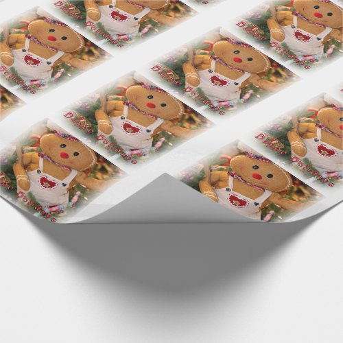 Christmas Gift WrapHappy Holidays Gingerbread Man Wrapping Paper