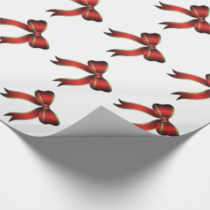 Christmas Gift Wrap/Red and Gold Bows Wrapping Paper