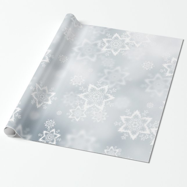 Christmas Gift Wrap/Snow Flakes Wrapping Paper (Unrolled)