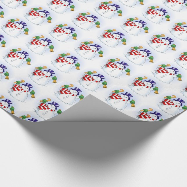 Christmas Gift Wrap/Snowmen Wrapping Paper (Corner)