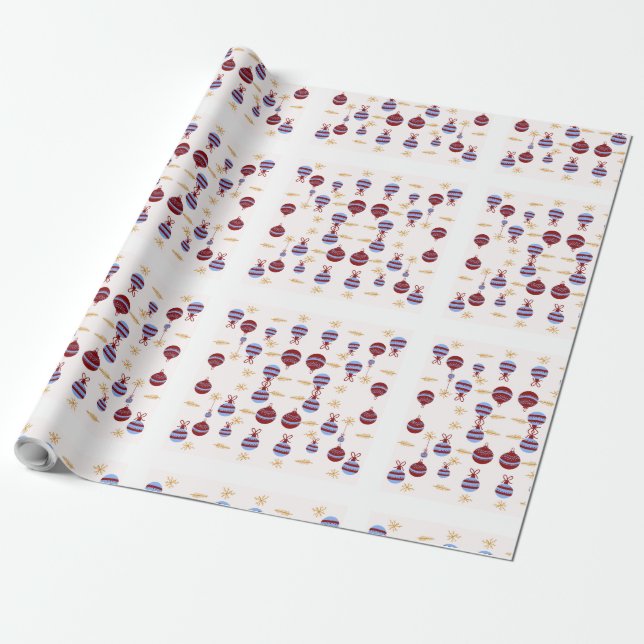 Christmas Gift Wrap with Colorful Garlands (Unrolled)