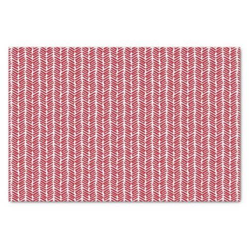 Christmas Gift Wrap With Red White Zigzag Tissue Paper
