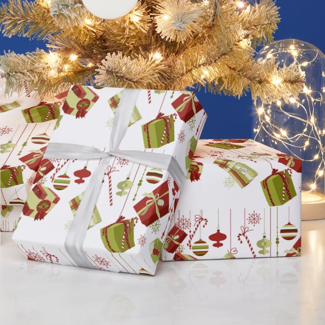 Christmas Gifts and Ornaments Wrapping Paper (Holidays)