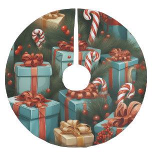 Christmas gifts brushed polyester tree skirt