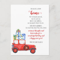 Christmas Gifts Car We've Moved Holiday Moving Postcard