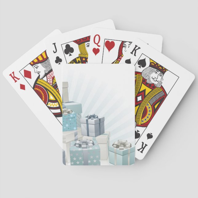Christmas gifts corner element poker cards (Back)