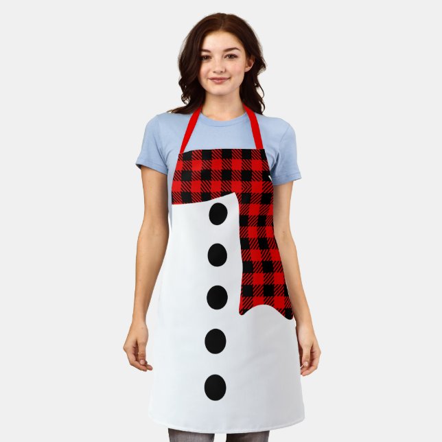 Christmas Gifts | Custom Personalized Snowman Apron (Worn)