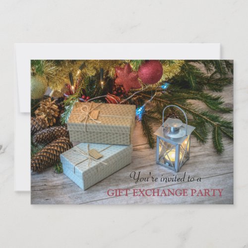 Christmas Gifts Exchange Party Invitation