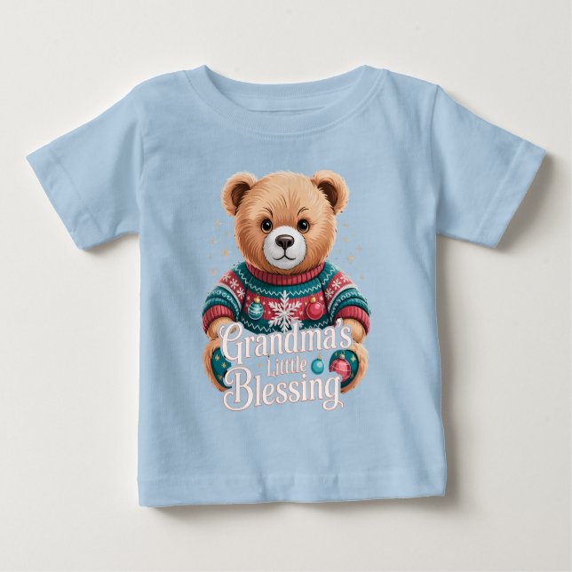 Christmas Gifts for Grandkids Grandma’s Blessing Baby T-Shirt (Front)