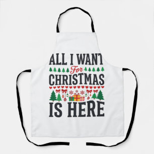 Christmas Gifts Holiday Typography Design Apron