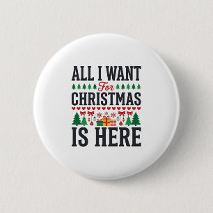 Christmas Gifts Holiday Typography Design Button