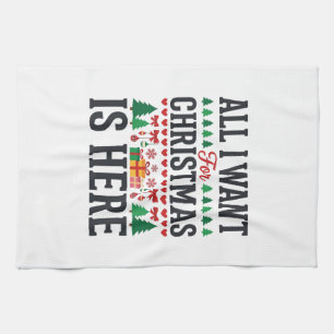 Christmas Gifts Holiday Typography Design Kitchen Towel