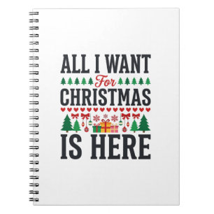 Christmas Gifts Holiday Typography Design Notebook