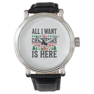 Christmas Gifts Holiday Typography Design Watch