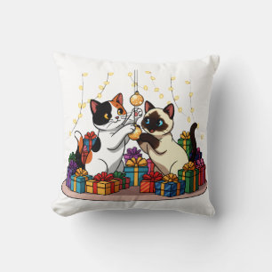 Christmas Gifts & Ornaments Cats Throw Pillow