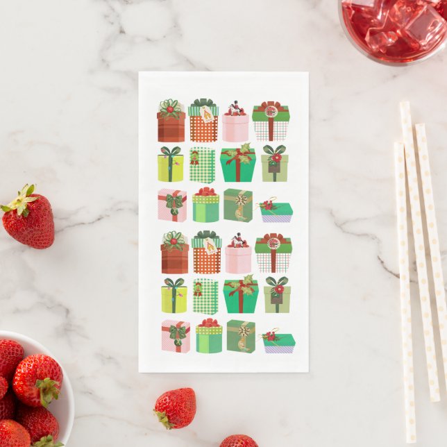 Christmas Gifts Paper Guest Towels (Insitu)