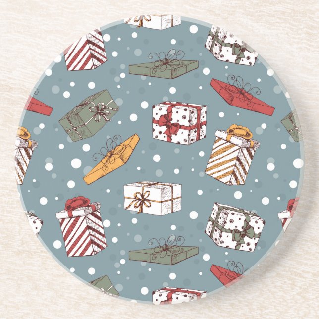 Christmas gifts pattern coaster (Front)