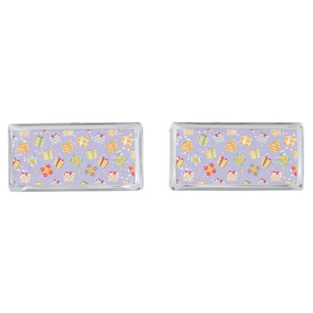 Christmas gifts pattern cufflinks (Front)