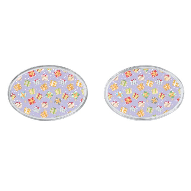 Christmas gifts pattern cufflinks (Front)