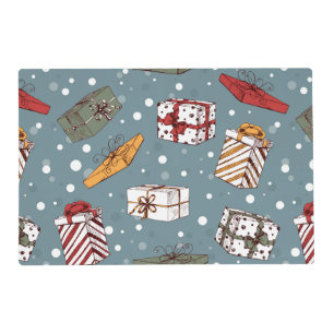 Christmas gifts pattern placemat