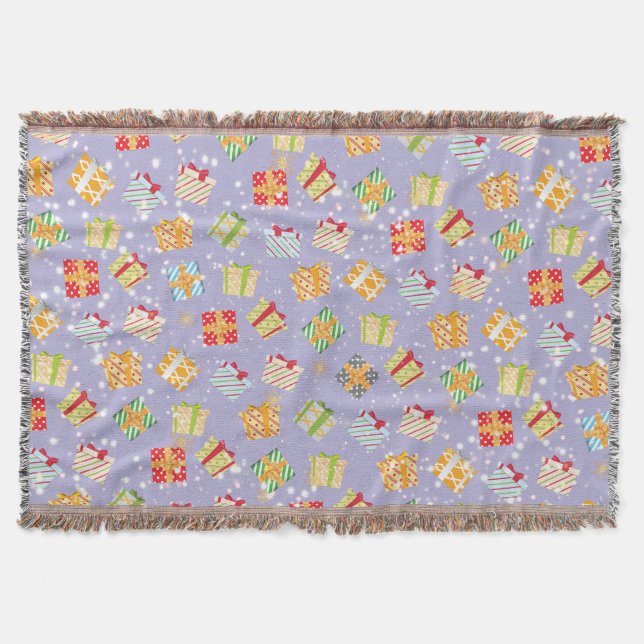 Christmas gifts pattern throw blanket (Front)