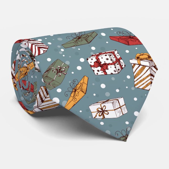 Christmas gifts pattern tie (Rolled)
