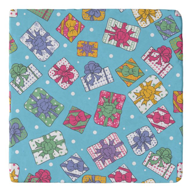 Christmas gifts pattern trivet (Front)
