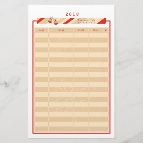 Christmas Gifts Planner for Christmas time Stationery