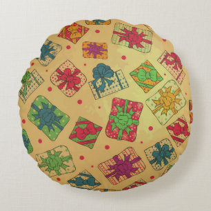 Christmas gifts round pillow