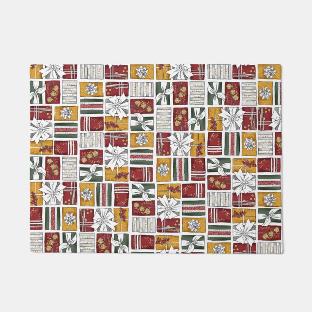 Christmas Gifts With Bow Doormat (Front)